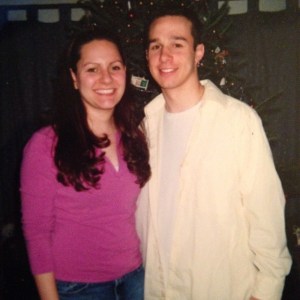 Sarah and I on our first Christmas together in 2001.
