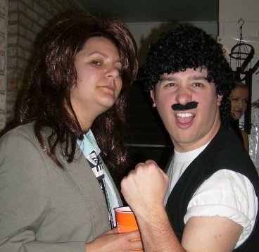 Why yes, that is Sarah and I dressed as Hall and Oates... ROCKED IT.
